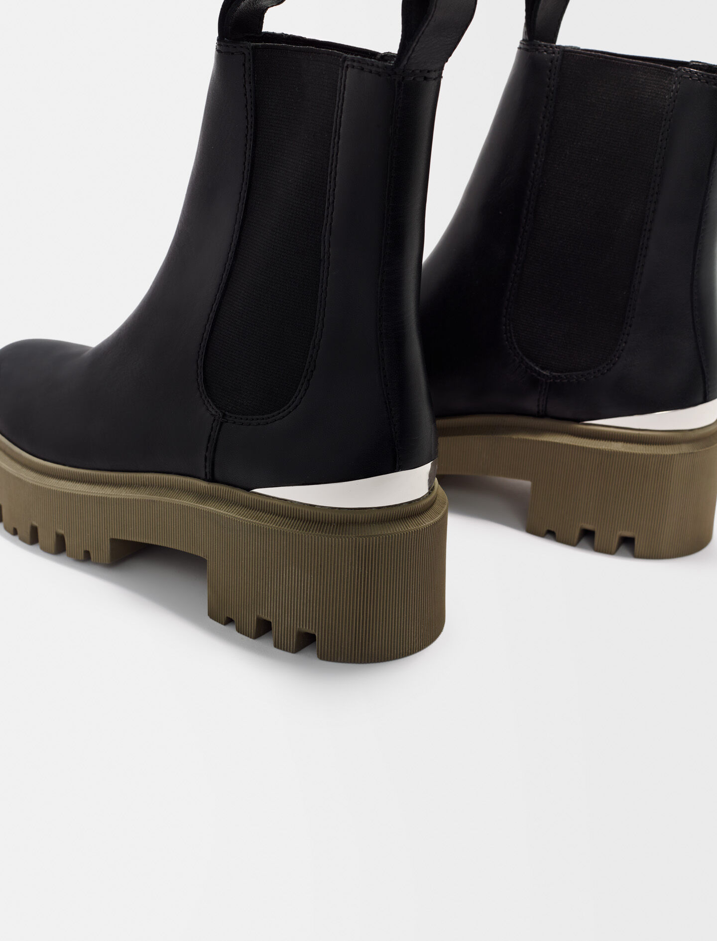 Khaki platform Chelsea boots - Khaki