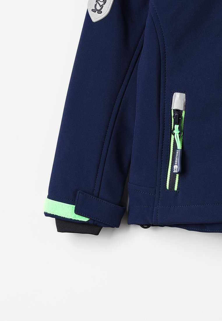TROLLKIDS KIDS TROLLFJORD UNISEX - Softshell jas - marineblauw lichtgroen
