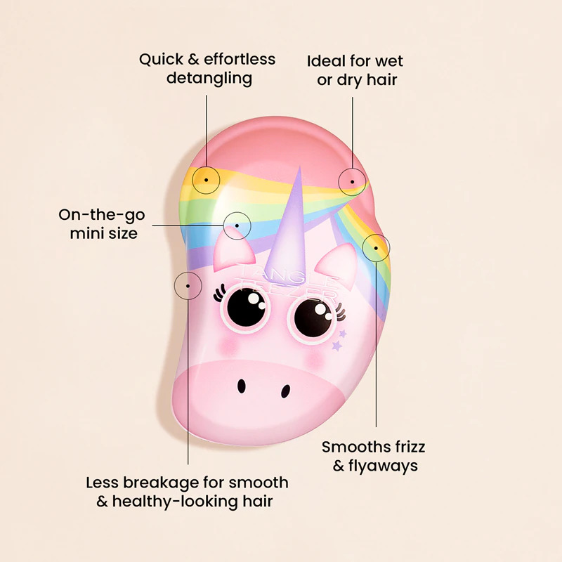 Tangle Teezer The Original Mini Haarbürste mit Regenbogen-Einhorn-Print