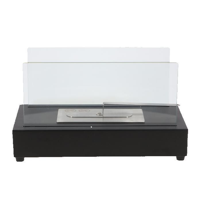 Feuerstelle – FANCY FLAMES – Bioethanol-Tischkamin – Schwarz – B 35,5 x T 18 x H 20,6 cm – Umweltfreundlich