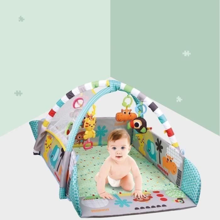 Tapis d'éveil pour Bébé - Cadre de fitness - Tapis de jeu avec des jouets - Aire d'éveil - Vert