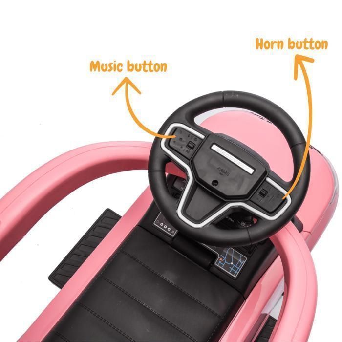 Porteur enfant 2-en-1 Land Rover Discovery - Voiture à pousser rose, canne parentale amovible, 12-36 mois