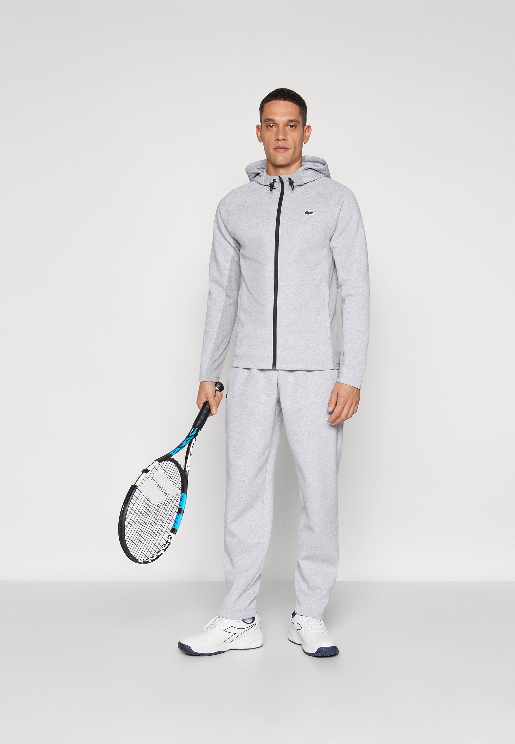 Lacoste Sport JACKET HOODED CLASSIC - Treniruočių striukė - sidabro spalvos / dramblio pilka