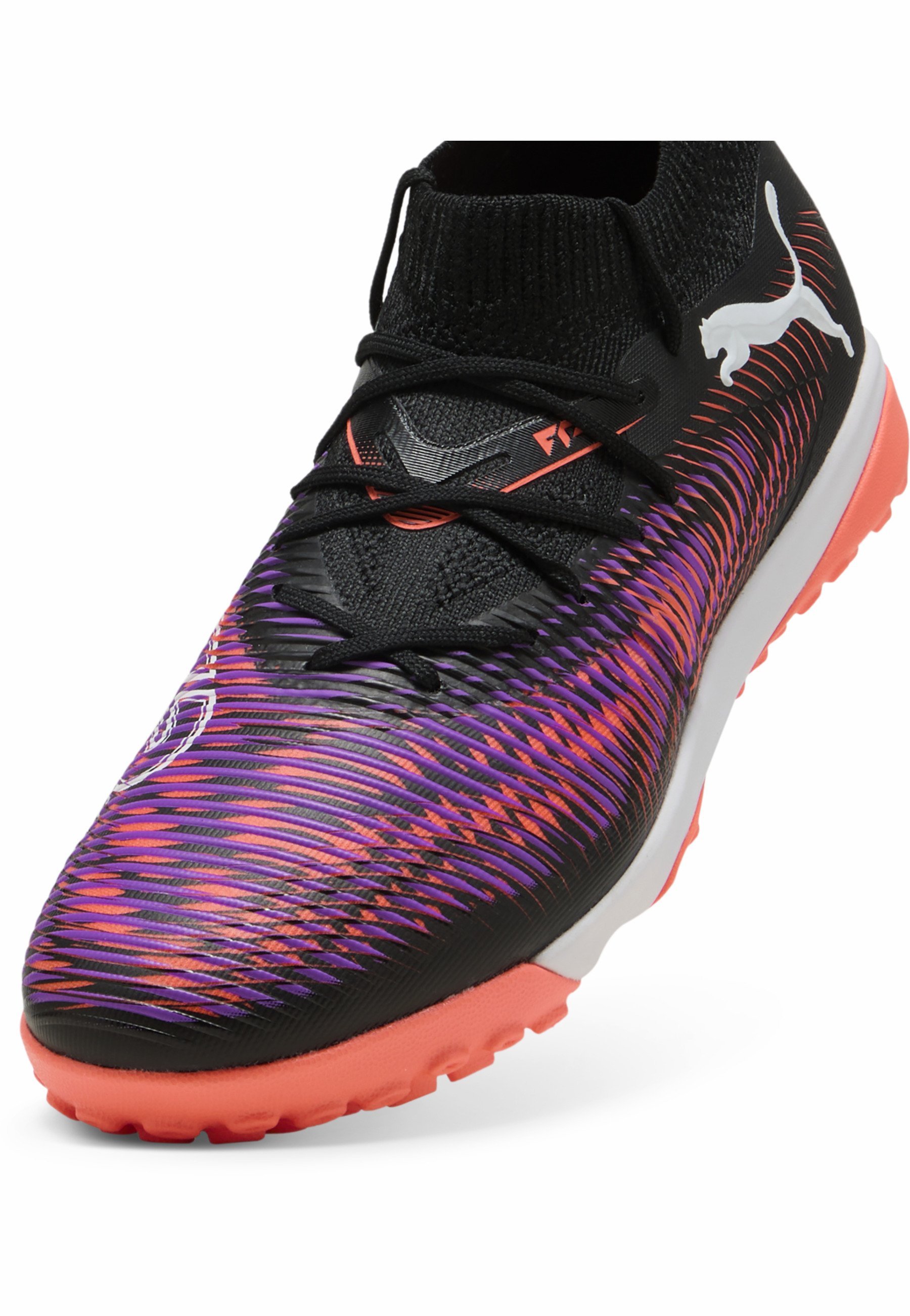 Puma FUTURE 8 MATCH TT - Turf voetbalschoenen - zwart-wit-lichtrood