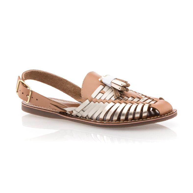Sandalias beige para mujer / Zapatos de punta abierta