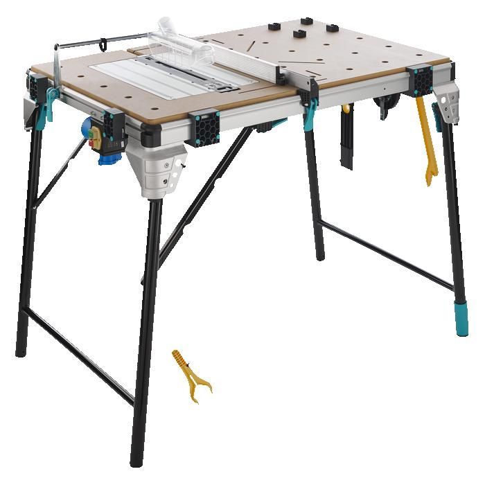 Établi Pliant Multifonction pour Machine  - wolfcraft - Master Cut 2600 - Réglable en hauteur - 6918000