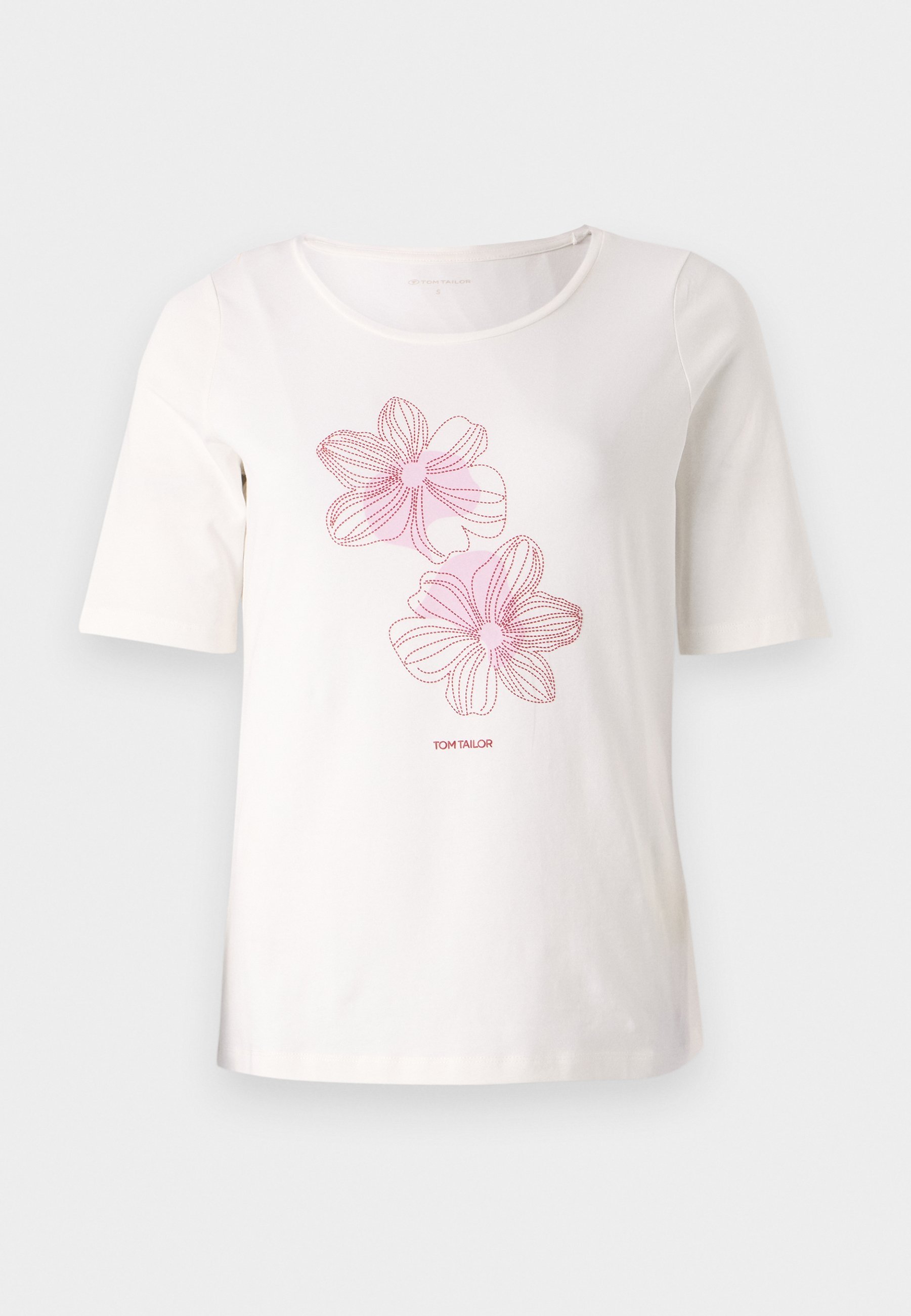 TOM TAILOR BASIC S PRINTOM - Majica s printom - šaputavo bijela