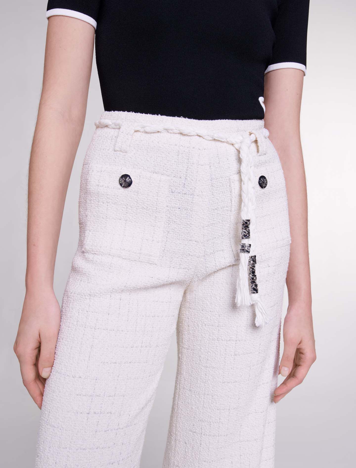 Broek van metallic tweeddraad - Raw