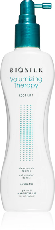 Biosilk Volumizing Therapy Root Lift Emulsion, die Volumen vom Ansatz her verleiht.