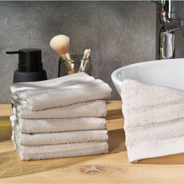 Wash mitt, high/low, 2 x 6-piece set, grey