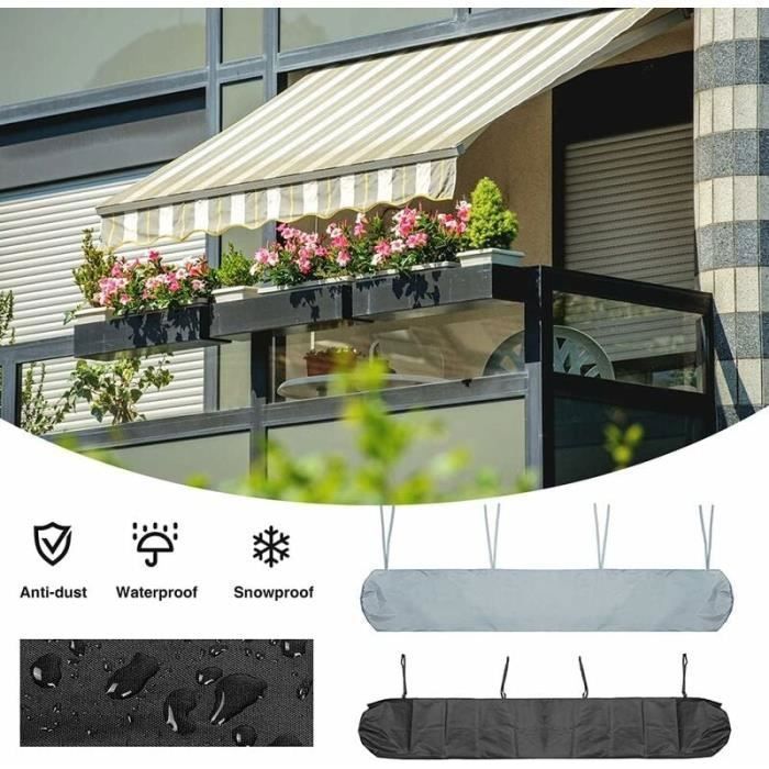 Bolsa protectora para toldo, funda protectora antipolvo de 3 m para toldo de patio, funda de almacenamiento gris para PZCC