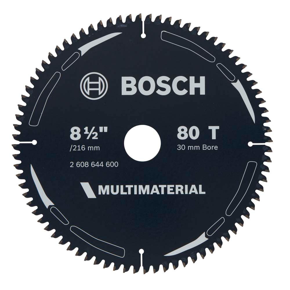 Disco de corte multiuso BOSCH TCT 216 mm com 80 dentes – MULTIMATERIAL 2608644600