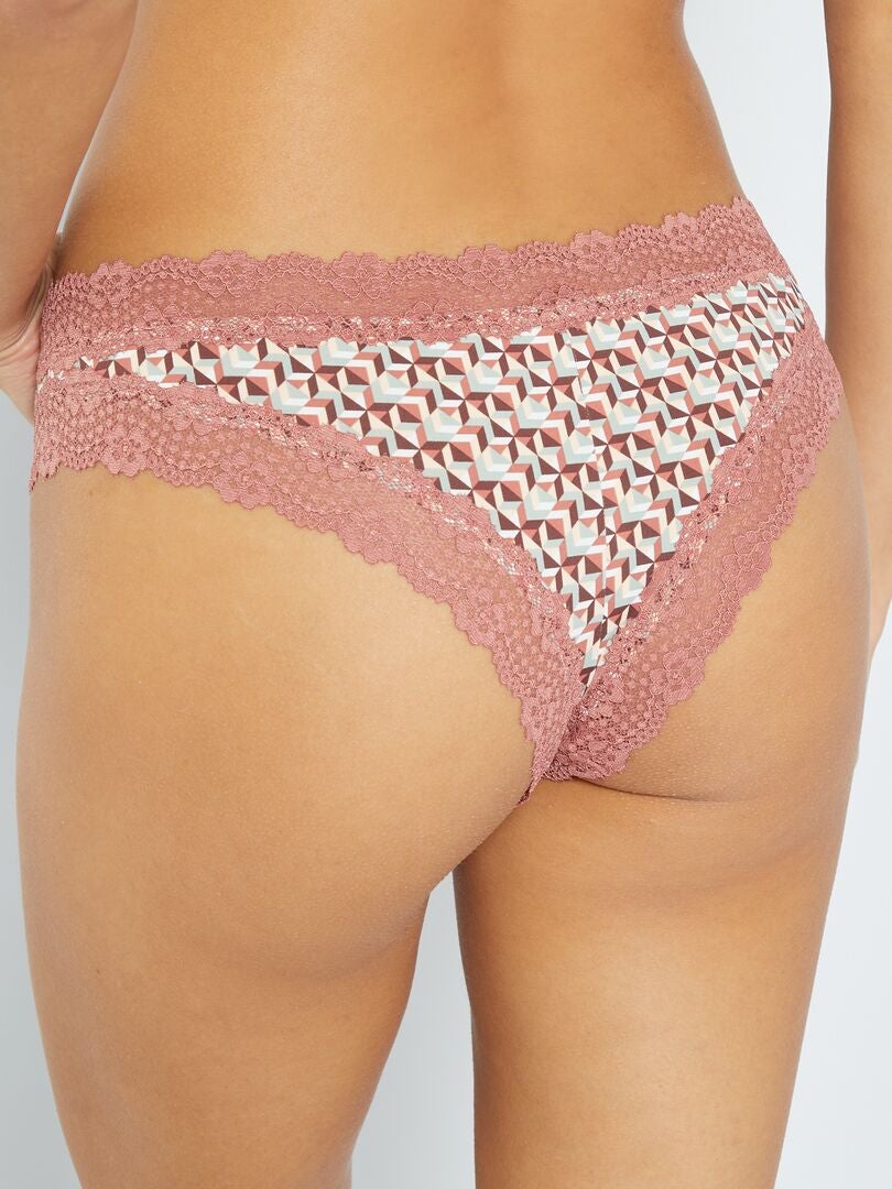 Set van 2 microvezel stringtjes - ROZE