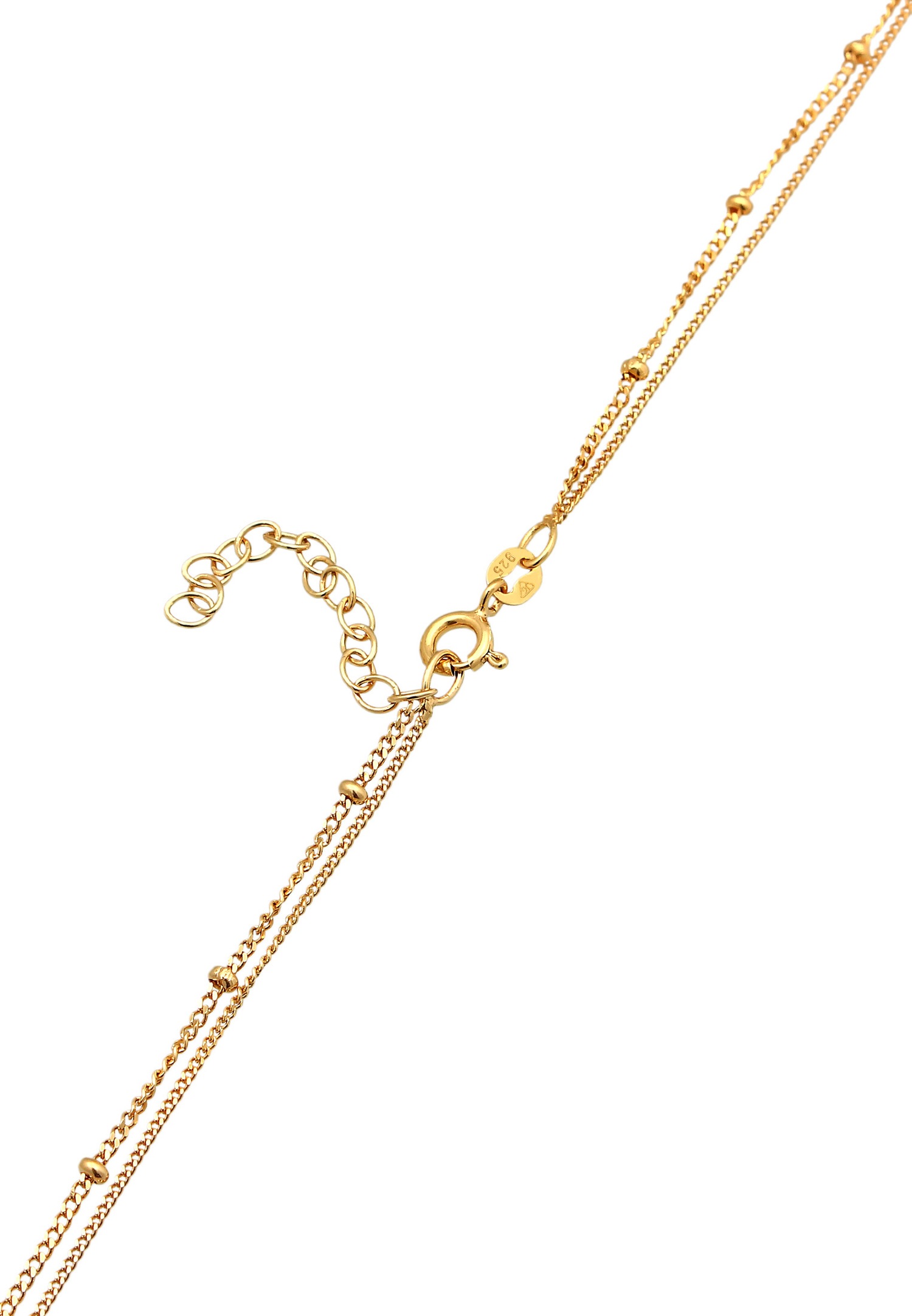Elli Femmes choker couches plaquettes en argent sterling 925 plaqué or