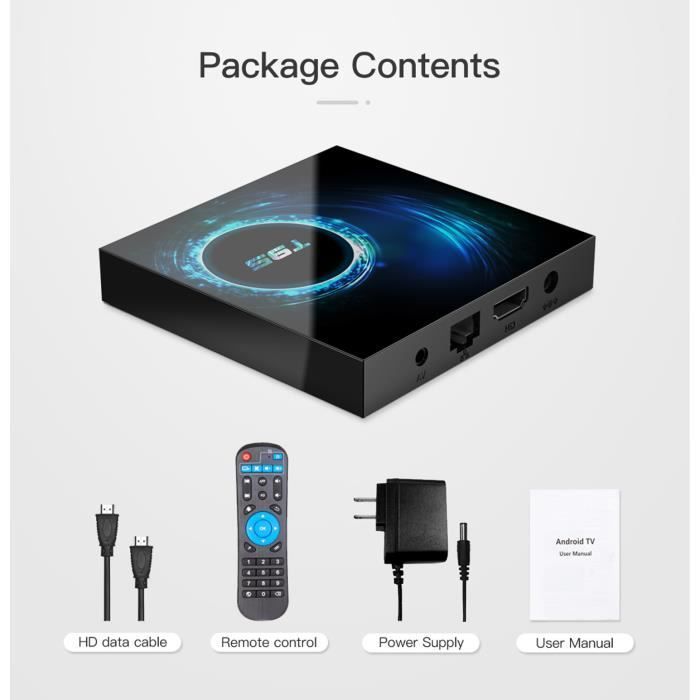 Boîte multimédia Android TV T95 Smart TV BOX Double Wifi BT 4G 32Go H616 6K Netflix Google Store