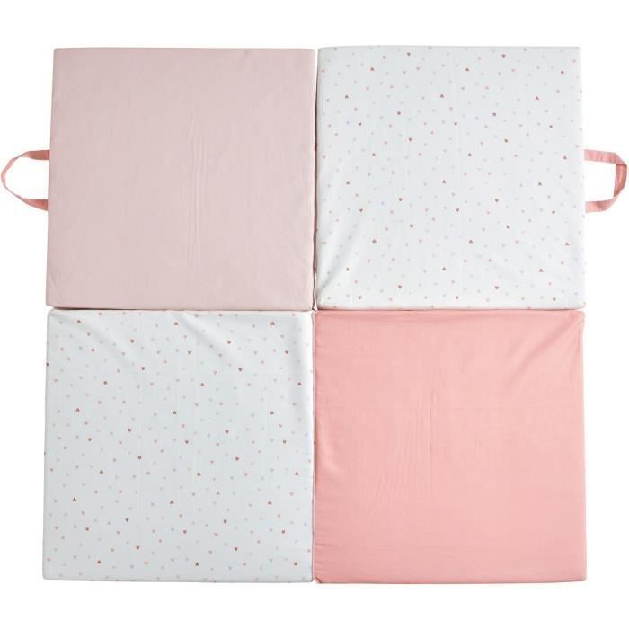 Tapis d'éveil Malin TINEO MON COEUR 3en1 - Tapis évolutif multifonction - 120x120x5 cm