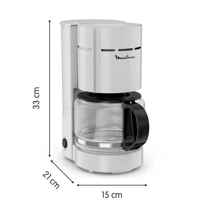 Moulinex Cafetière filtre grise, Porte-filtre pivotant, Simpleo FG121B10