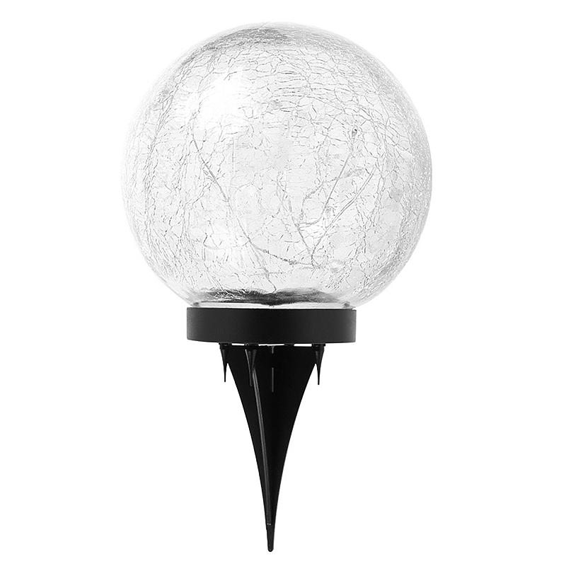 Utendørslampe med solcelle 15 cm glasskule sprukket