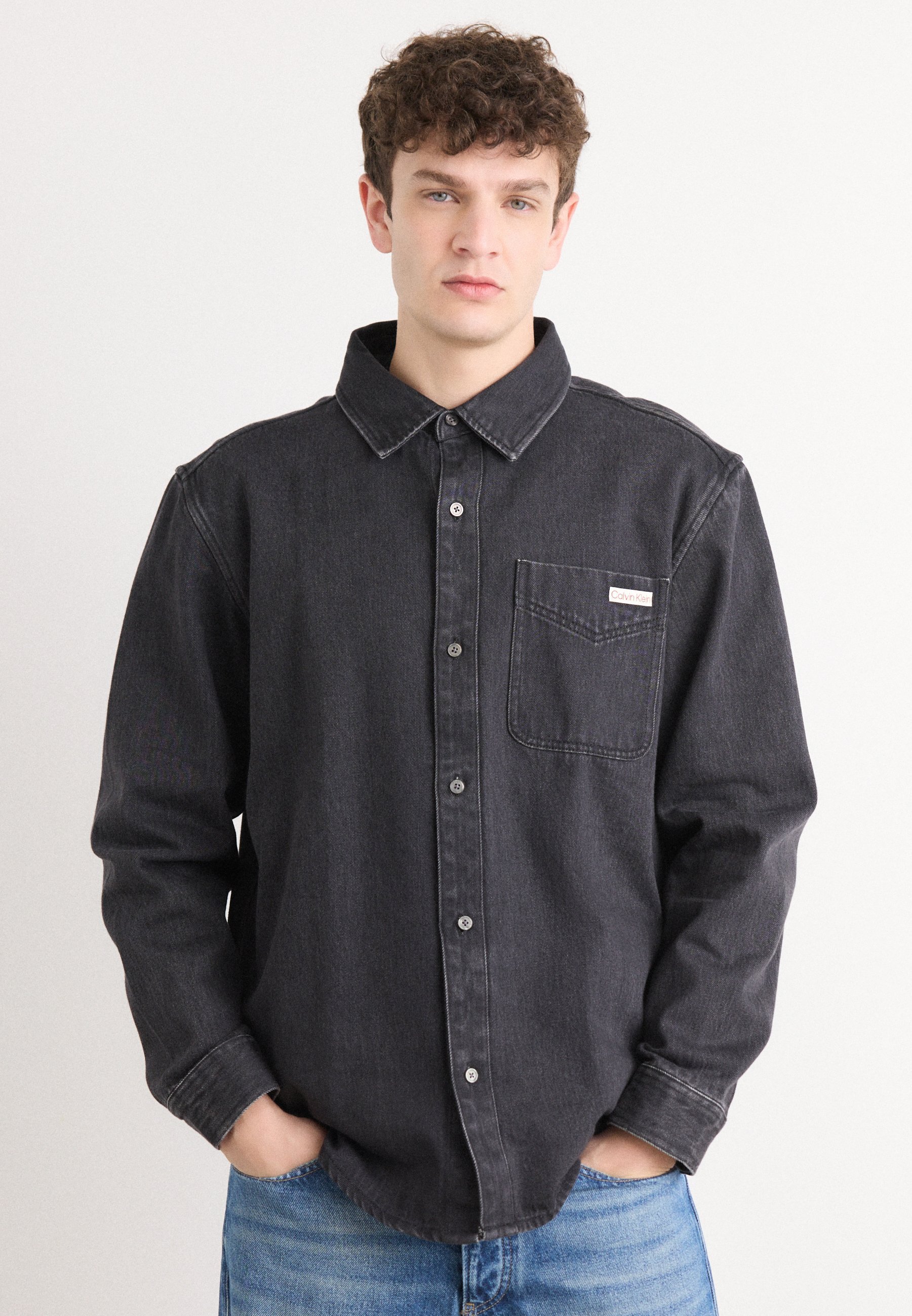 Calvin Klein Jeans CLASSIC OVERSHIRT - Shirt - zwart