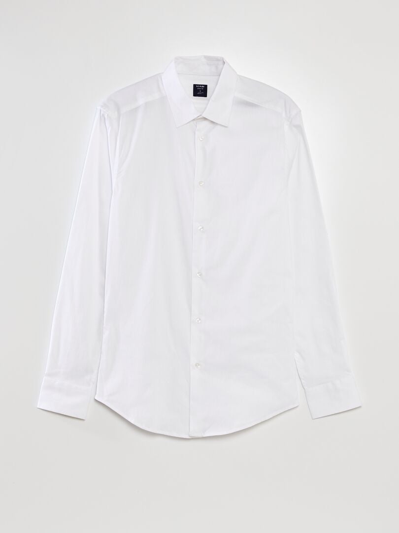Nauwsluitend stretchshirt - wit
