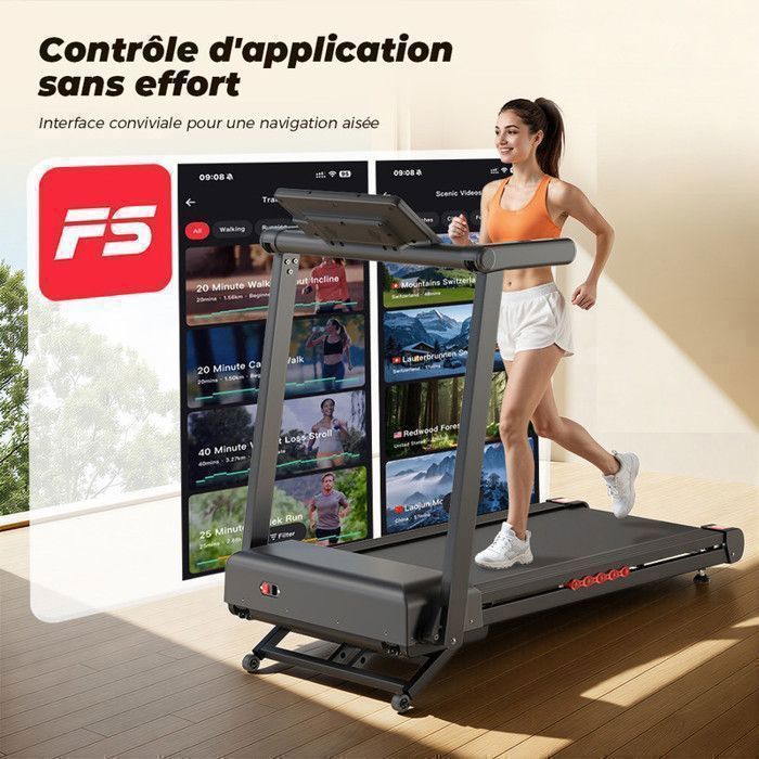 Tapis de Course FT62 - Tapis de Marche Pliable,Moteur 4.0HP,Inclinaison Anto 18%,Vitesse 1–16km/h, Écran LED Charge 150kg Pour Adult