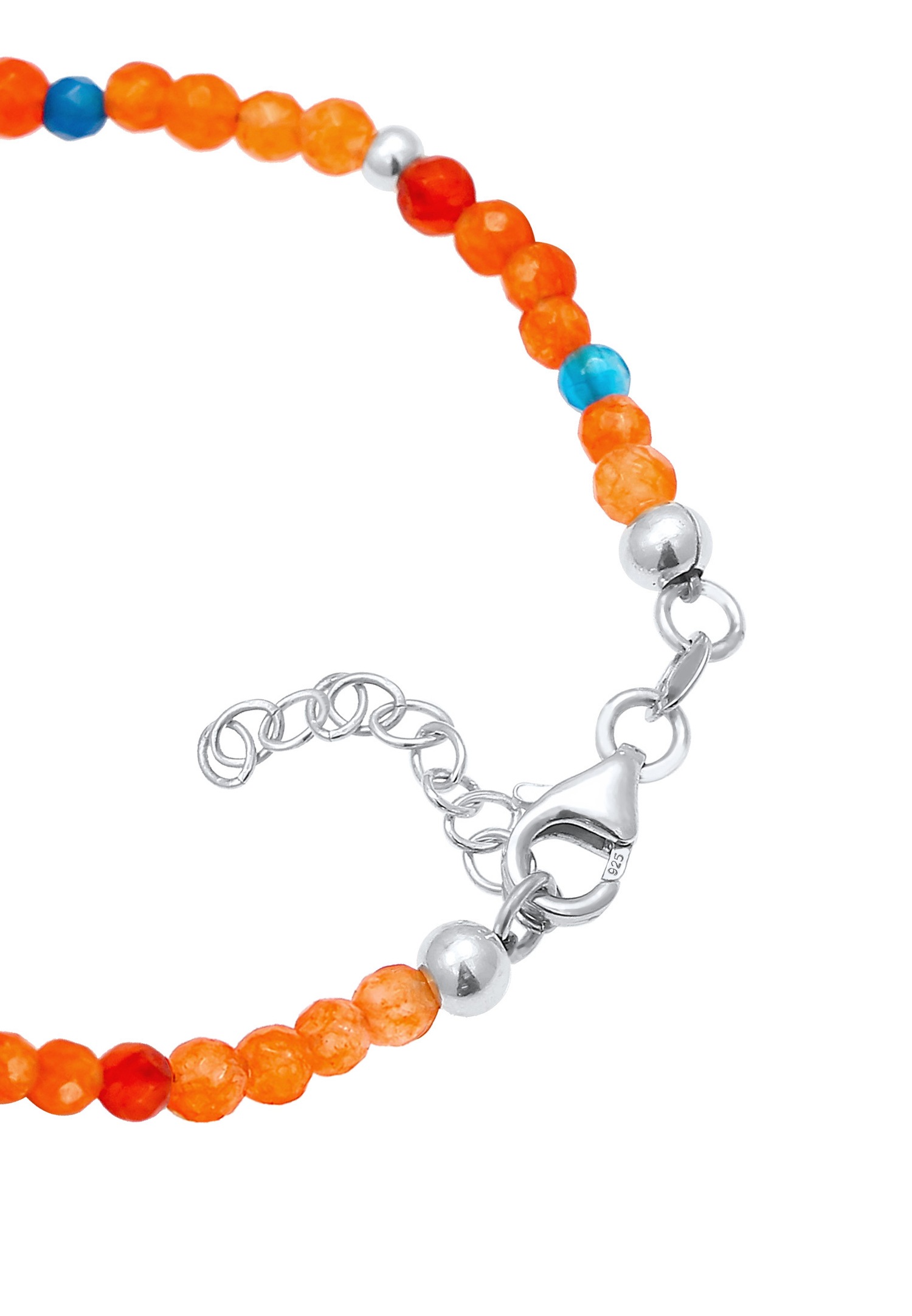 Nenalina Boules d'agate pour femmes, perles de plage colorées en 925/1000 argent massif
