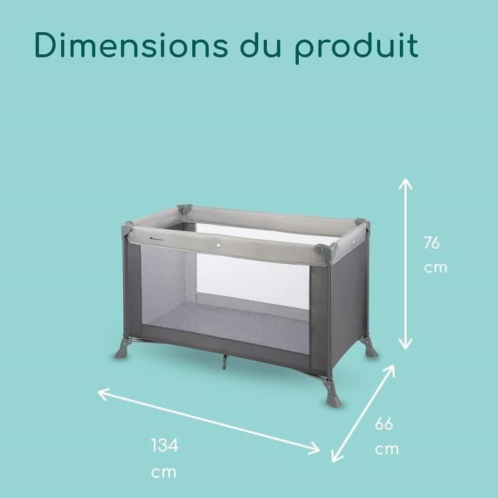 BEBECONFORT Soft dreams Lit bébé, Lit parapluie, De la naissance à 3 ans (jusqu'à 15kg), Gray Mist + sac de transport