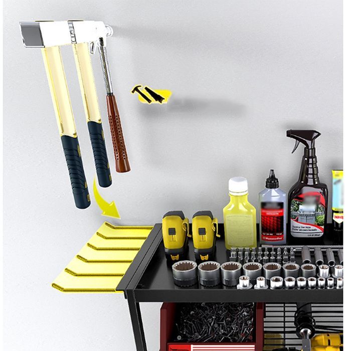 Power Tool Storage - Drill Tool Holder, with Stand and Shelf, for Garage, Workshop, Warehouse (59.5*24.5*41.5cm)