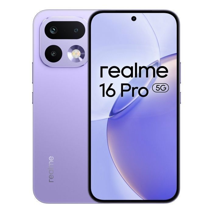 Smartphone Realme 16 Pro 5G 8Go+256Go Violet 200MP 6500mAh IP69 AMOLED 144Hz