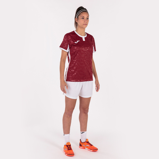 T-shirt à manches courtes Joma Toletum II bordeaux et blanc