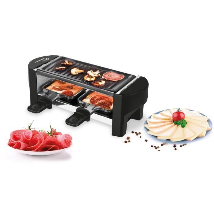 Parrilla para raclette LITTLE BALANCE - Solo para dos personas - Para hasta 2 personas - Placa de parrilla extraíble - 350 W