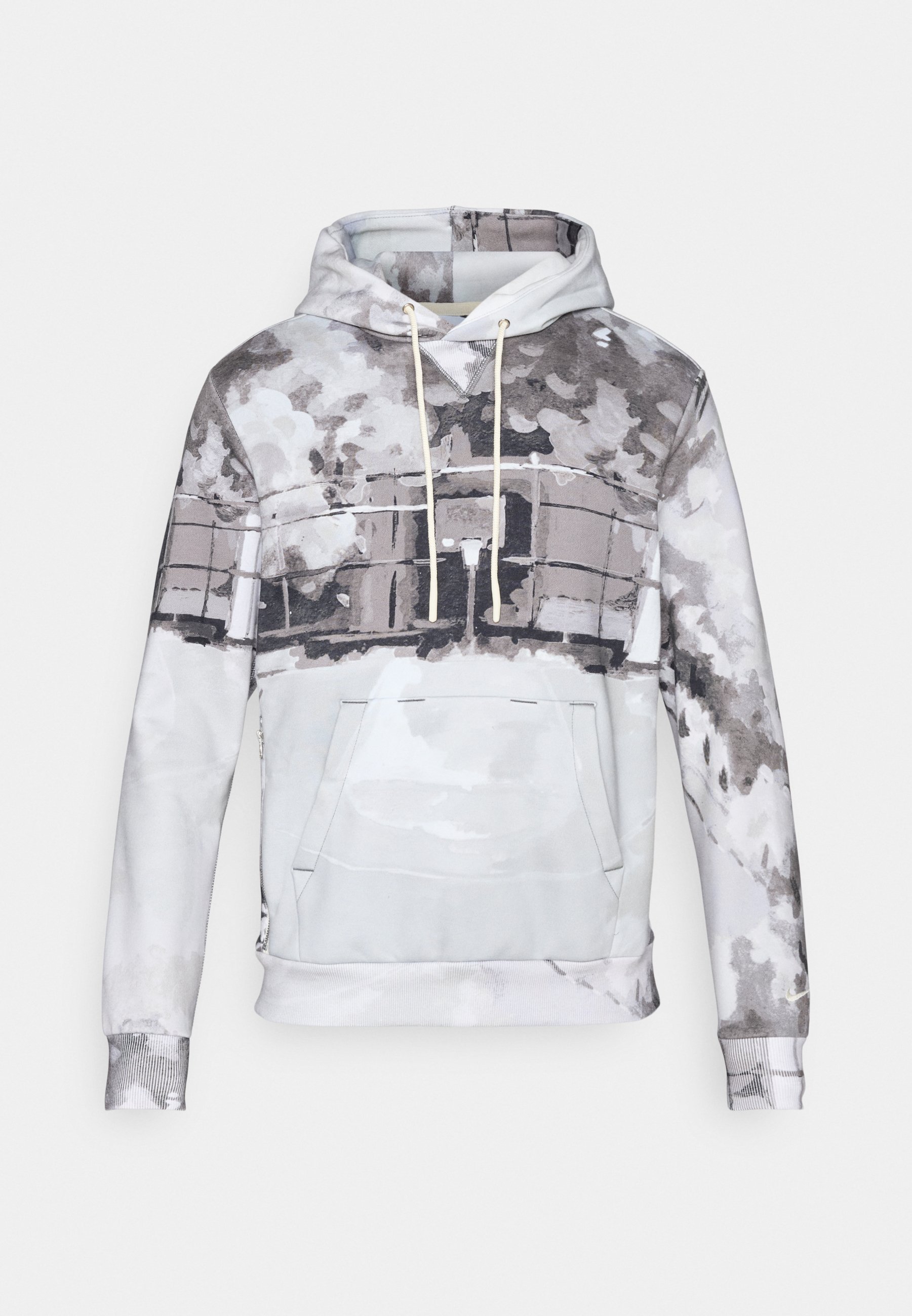 Sweat à capuche Nike Performance STANDARD ISSUE AOP - Gris fer/Ivoire pâle