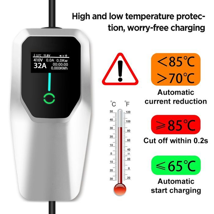 Cargador de pared para vehículos eléctricos de 3,5 kW, 6-8-10-13-16 A, potencia de 1,3~3,5 kW, IP65. Programe una cita de carga de 1 a 10 horas. 4 metros.