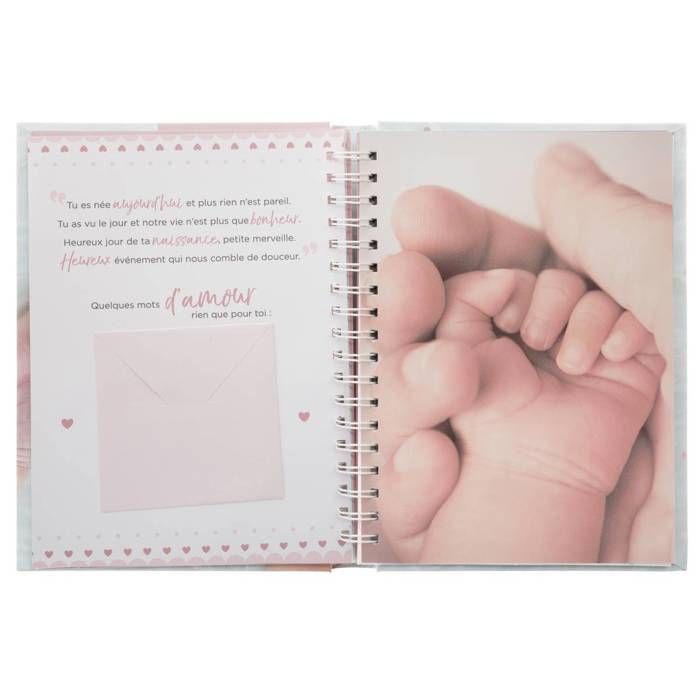 Livro do bebê, 100 páginas, 21x25cm - Design de interiores Atmosphera - Rosa