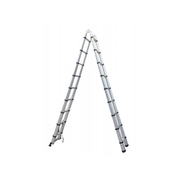 5.60m multi-function telescopic aluminum ladder, 18 rungs