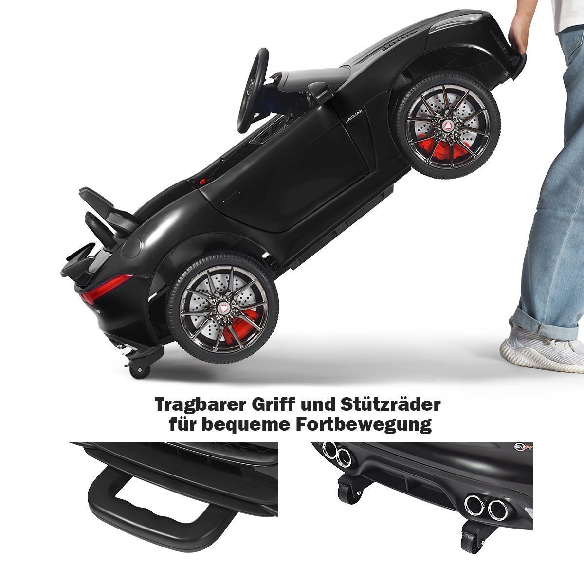 COSTWAY Elektro-Kinderauto Jaguar, met Geschichten & Muziek