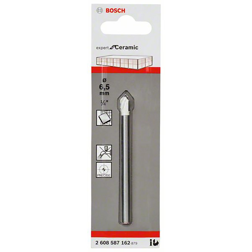 Broca TCT BOSCH para vidro e azulejos 6,5 x 80 mm - CYL-9 CERÂMICA