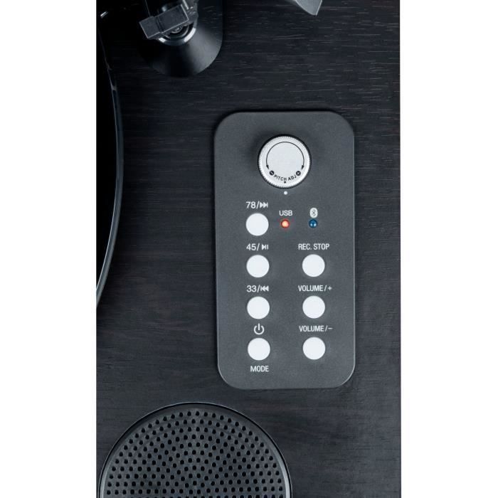 Giradischi Bluetooth - THOMSON - TT650BT - Registrazione USB - 2 altoparlanti - Nero