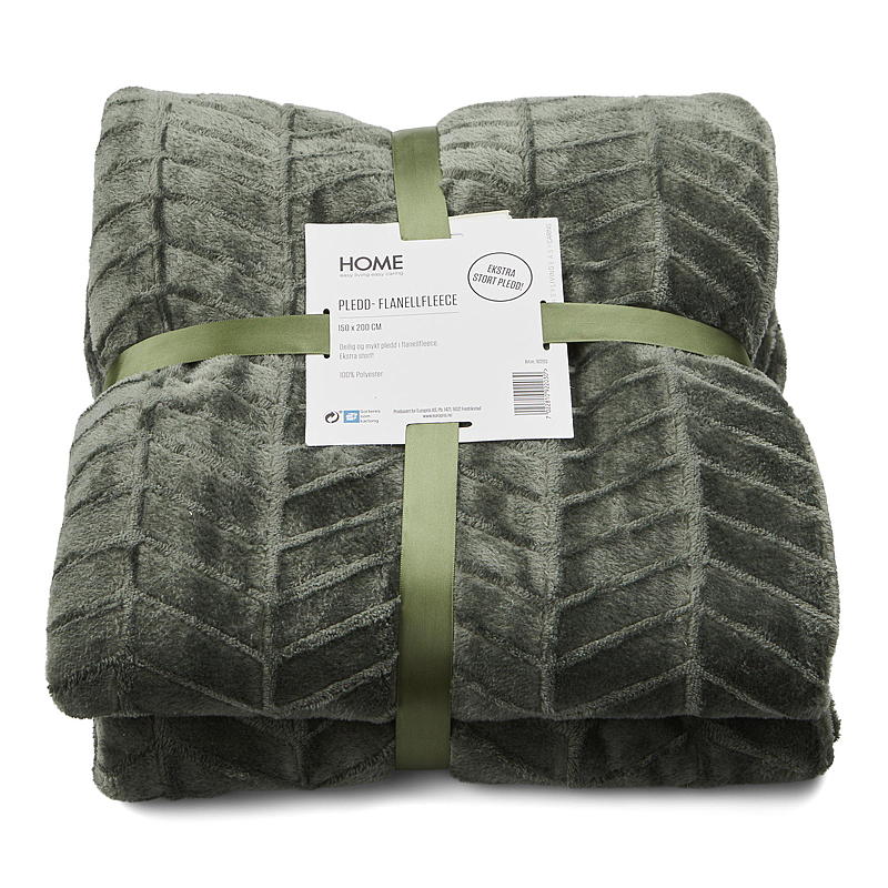 Hemmatta 150x200 cm flanellfleece grön