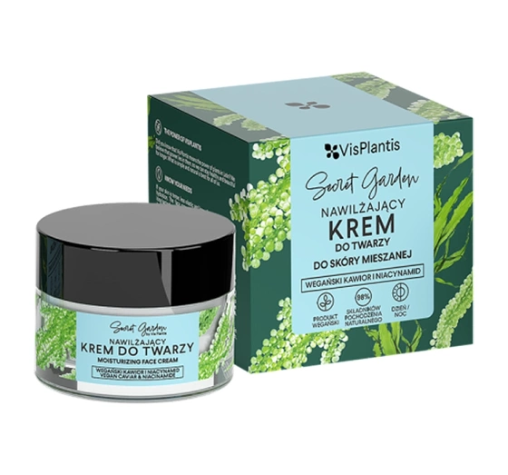 Vis Plantis Secret Garden nawilżający krem do twarzy do skóry mieszanej Wegański kawior 50 ml