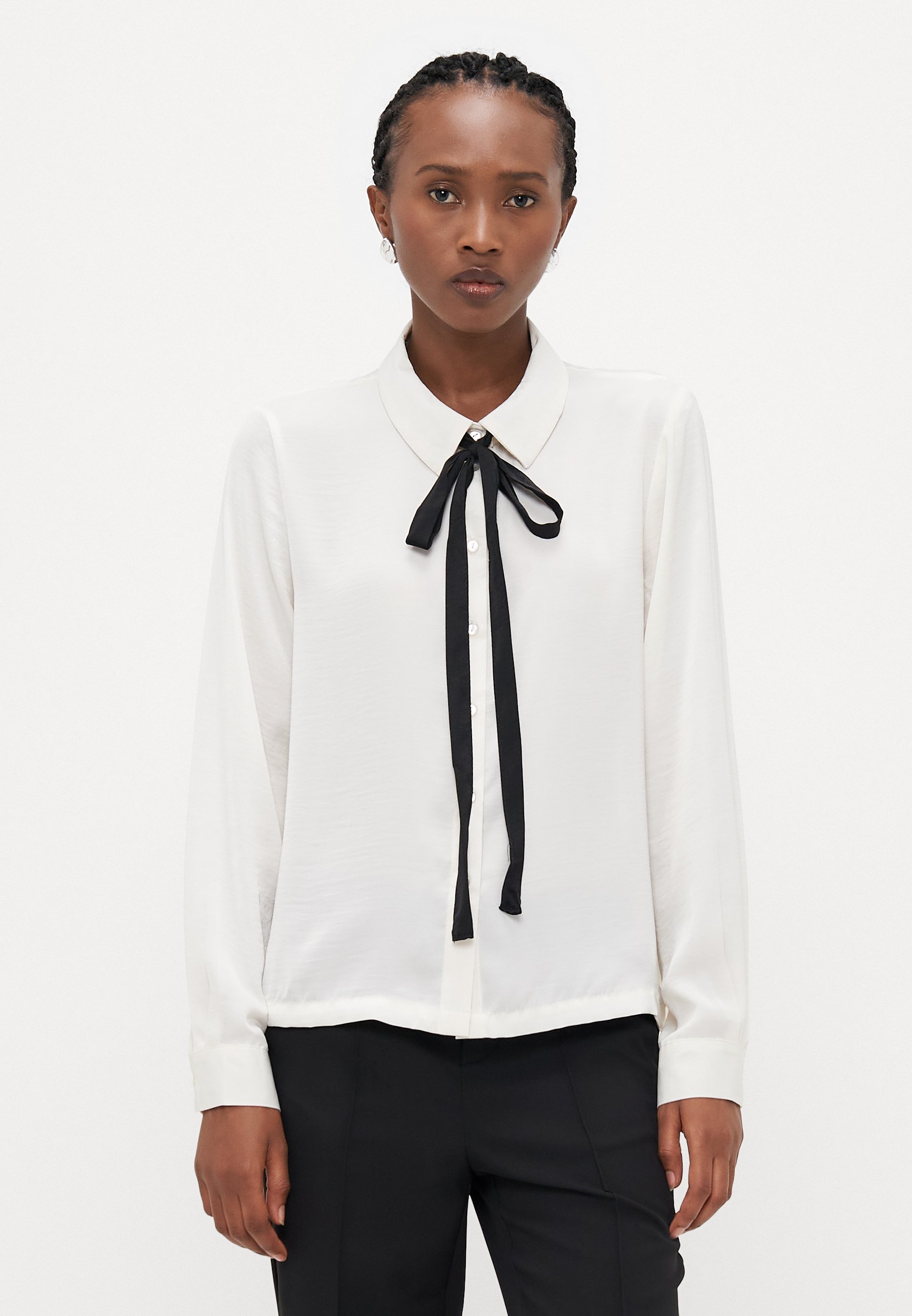 Vero Moda Petite VMGRETCHEN SHIRT - Camicia con bottoni - cloud dancer/black