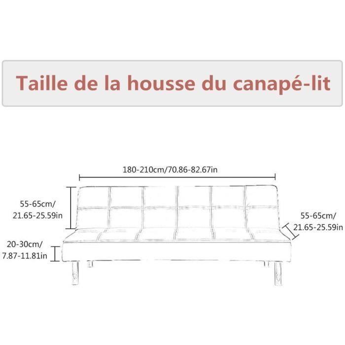 Bankhoes voor 3-zitsbank, bankhoes voor opklapbare bank zonder armleuningen 180-210 cm
