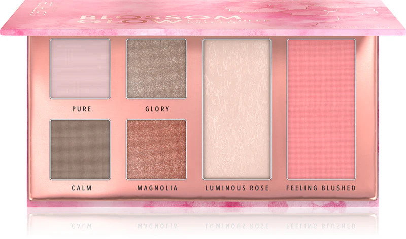 Paleta multifuncional Catrice Blossom Glow para rosto e área dos olhos.