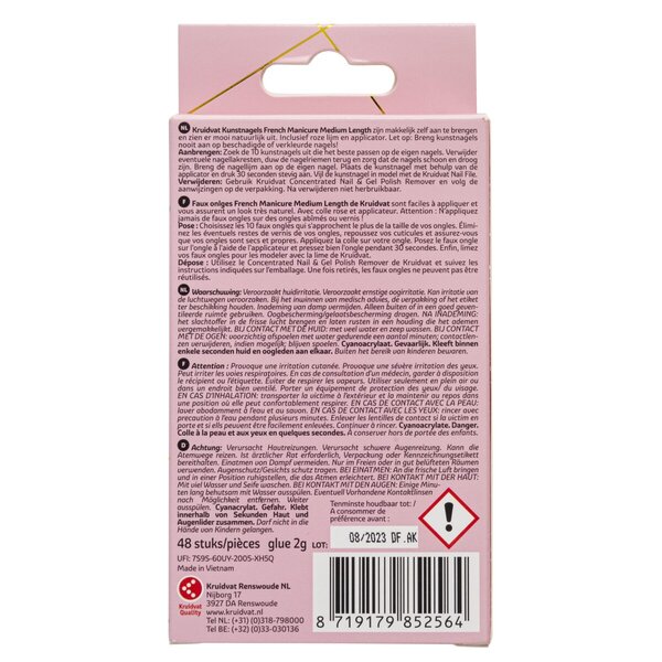 Ongles artificiels Kruidvat Salon Nails French Manicure, longueur moyenne<br>24 pièces