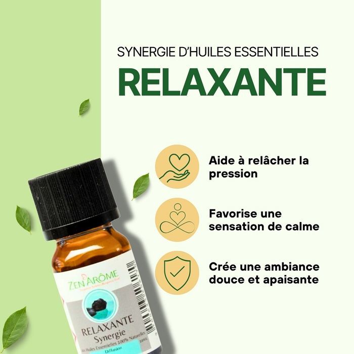 Sinergia rilassante di oli essenziali – Miscela di oli essenziali puri e naturali al 100% – Aromaterapia – 10 ml – Zen'Arôme