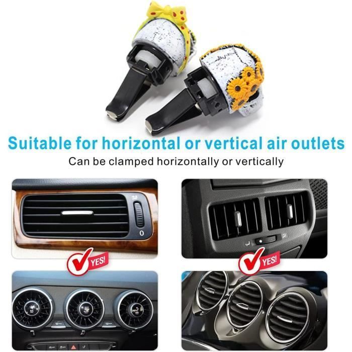 Aromatizador de carro, conjunto de 2 difusores de aroma automáticos para carro, caveira com flores, decoração de interiores.