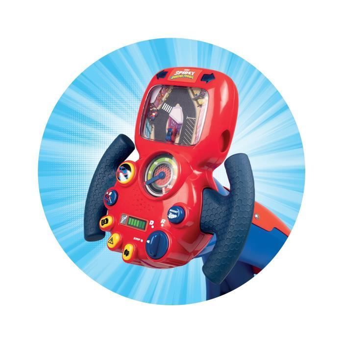 Smoby - Spidey - V8 Driver - Driving Simulator for Children - Adjustable Seat - Sounds and Lights - Batteries Not Included