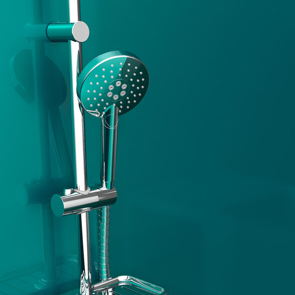 Rimini shower rail set, chrome