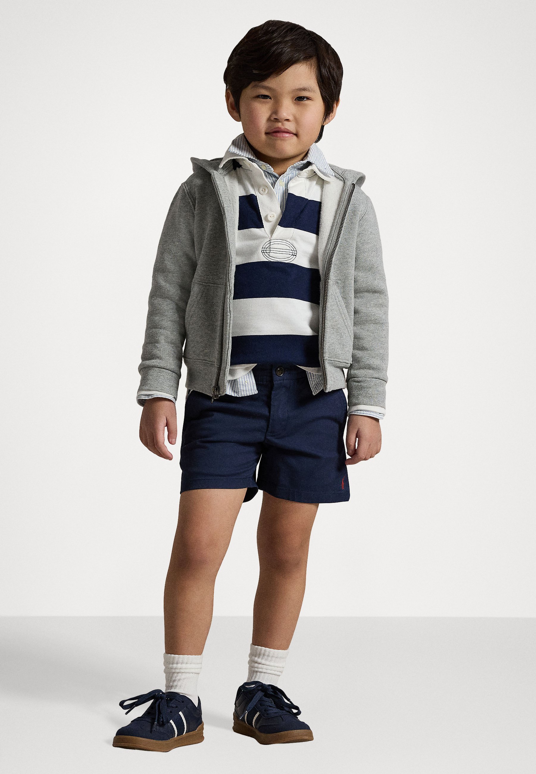 Felpa con cappuccio in misto cotone Polo Ralph Lauren - Felpa con zip - grigio scuro mélange