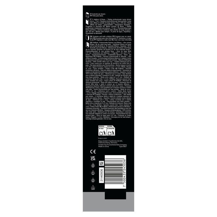 Rifinitore multifunzione - BRAUN - MGK7540 - 120 min - Impermeabile - Nero
